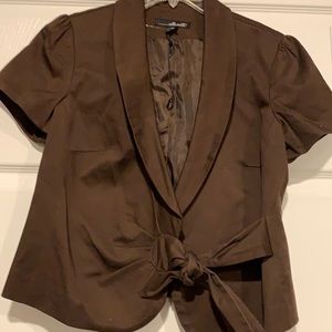 Willi Smith brown wrap jacket Size 8 NH15